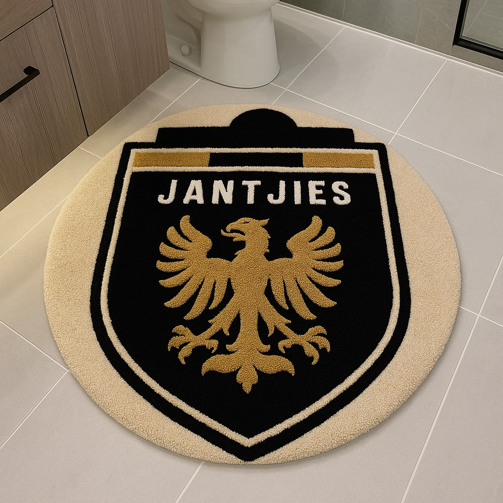 Family crest emblem rugs